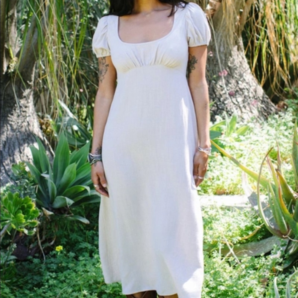 Rachel Pally Eloise Dress in natural linen EUC Small